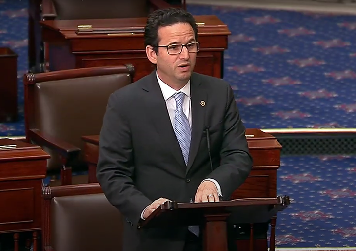 Schatz delivering remarks on the Senate floor